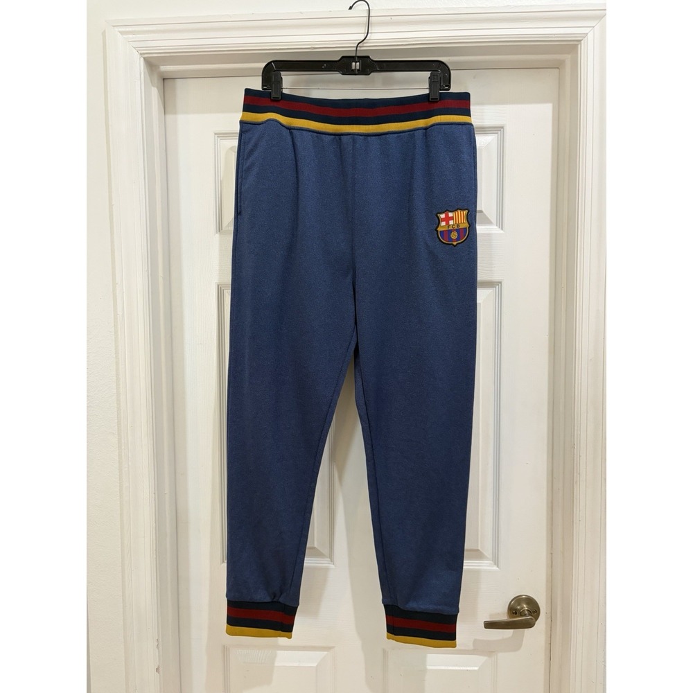 FC Barcelona FCB Blue Jogger Sweatpants Men XL Soccer Fan Lounge Athletic Pants